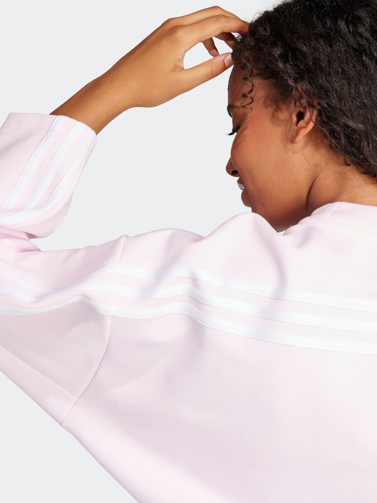 adidas Pink Sportswear Future Icons 3-Stripes Sweatshirt - Image 5 of 7