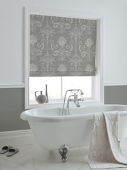 Laura Ashley Grey Josette Steel Made to Measure Roman Blind - Image 1 of 7