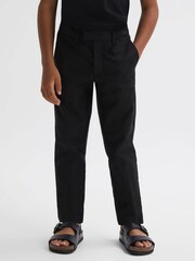 Reiss Black Eastbury Junior Slim Fit Tapered Chinos - Image 3 of 6