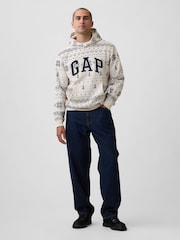 Gap Grey Relaxed Logo Hoodie - Image 3 of 4