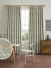 William Morris At Home Sage Green Wild Tulip Made to Measure 100% Cotton Curtains - Image 1 of 9