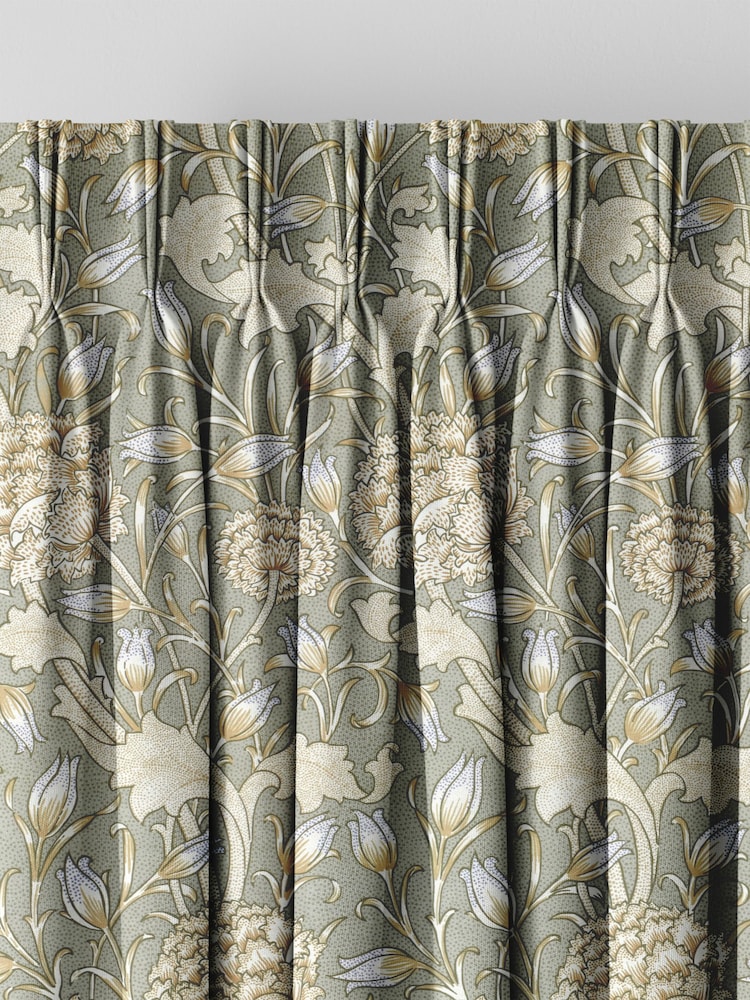 William Morris At Home Sage Green Wild Tulip Made to Measure 100% Cotton Curtains - Image 5 of 9