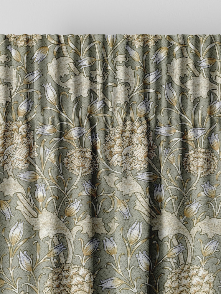 William Morris At Home Sage Green Wild Tulip Made to Measure 100% Cotton Curtains - Image 6 of 9