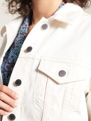 Creme - Superdry Boyfriend-Trucker-Jacke - Bild 3 von 6