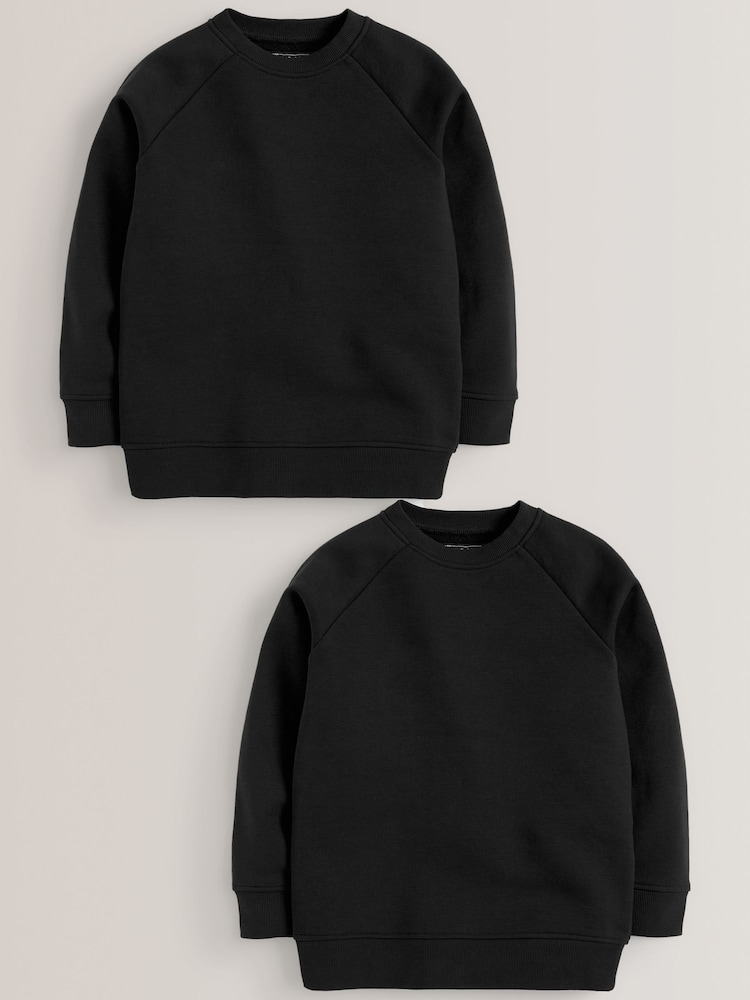 Black 2 Pack Crew Neck School Sweater (3-16yrs) - Image 1 of 3