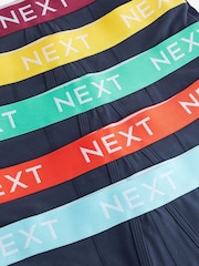 Navy Blue Bright Waistband 10 pack Waistband A-Front Boxers - Image 12 of 13