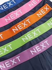 Navy Blue Bright Waistband 10 pack Waistband A-Front Boxers - Image 13 of 13