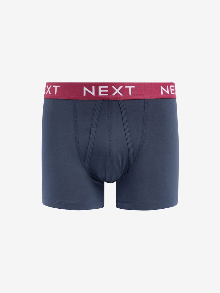 Navy Blue Bright Waistband 10 pack Waistband A-Front Boxers - Image 2 of 13