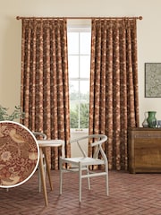 William Morris At Home Red Strawberry Thief Made to Measure 100% Cotton Curtains - Image 1 of 9
