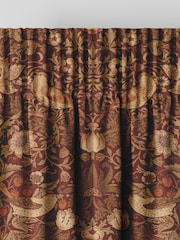 William Morris At Home Red Strawberry Thief Made to Measure 100% Cotton Curtains - Image 6 of 9