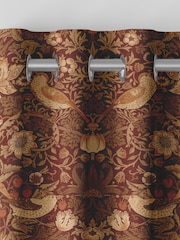 William Morris At Home Red Strawberry Thief Made to Measure 100% Cotton Curtains - Image 7 of 9