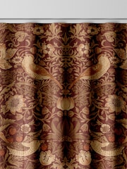 William Morris At Home Red Strawberry Thief Made to Measure 100% Cotton Curtains - Image 8 of 9