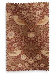 William Morris At Home Red Strawberry Thief Made to Measure 100% Cotton Curtains - Image 9 of 9