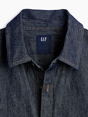 Gap Dark Wash Denim Relaxed Straight-Hem Shirt - Image 4 of 4
