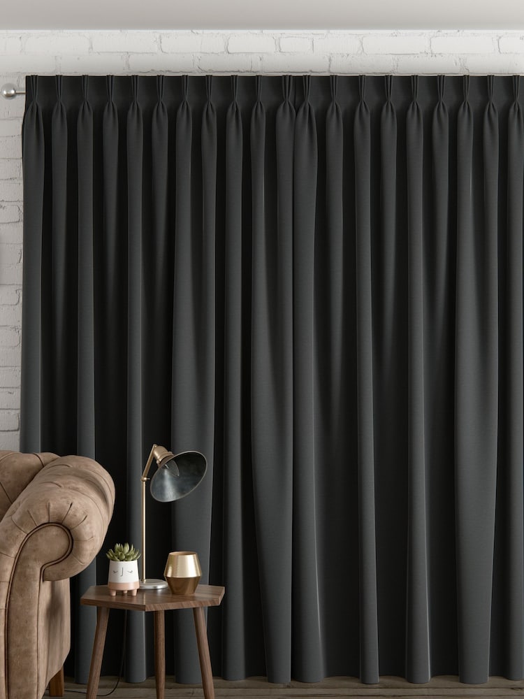Charcoal Grey 100% Cotton Made To Measure Curtains - Image 2 of 9
