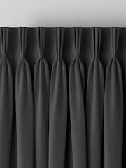 Charcoal Grey 100% Cotton Made To Measure Curtains - Image 5 of 9