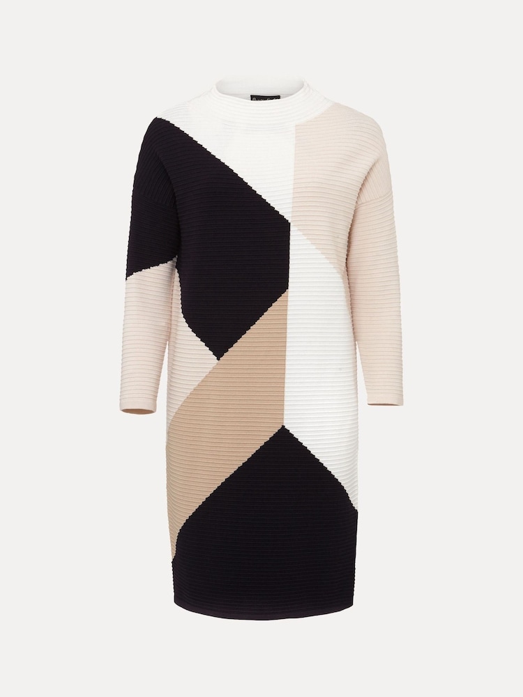 Phase Eight Natural Hetty Multi Colour Block Tunic Mini Dress - Image 6 of 6