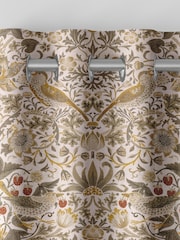 William Morris At Home Cream Strawberry Thief Made to Measure 100% Cotton Curtains - Image 7 of 9