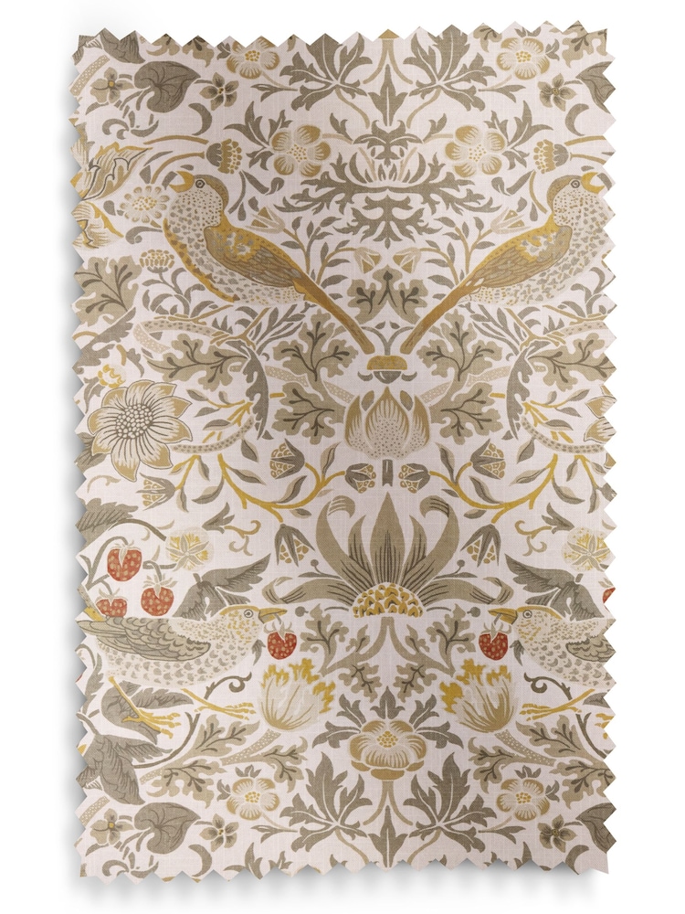 William Morris At Home Cream Strawberry Thief Made to Measure 100% Cotton Curtains - Image 9 of 9