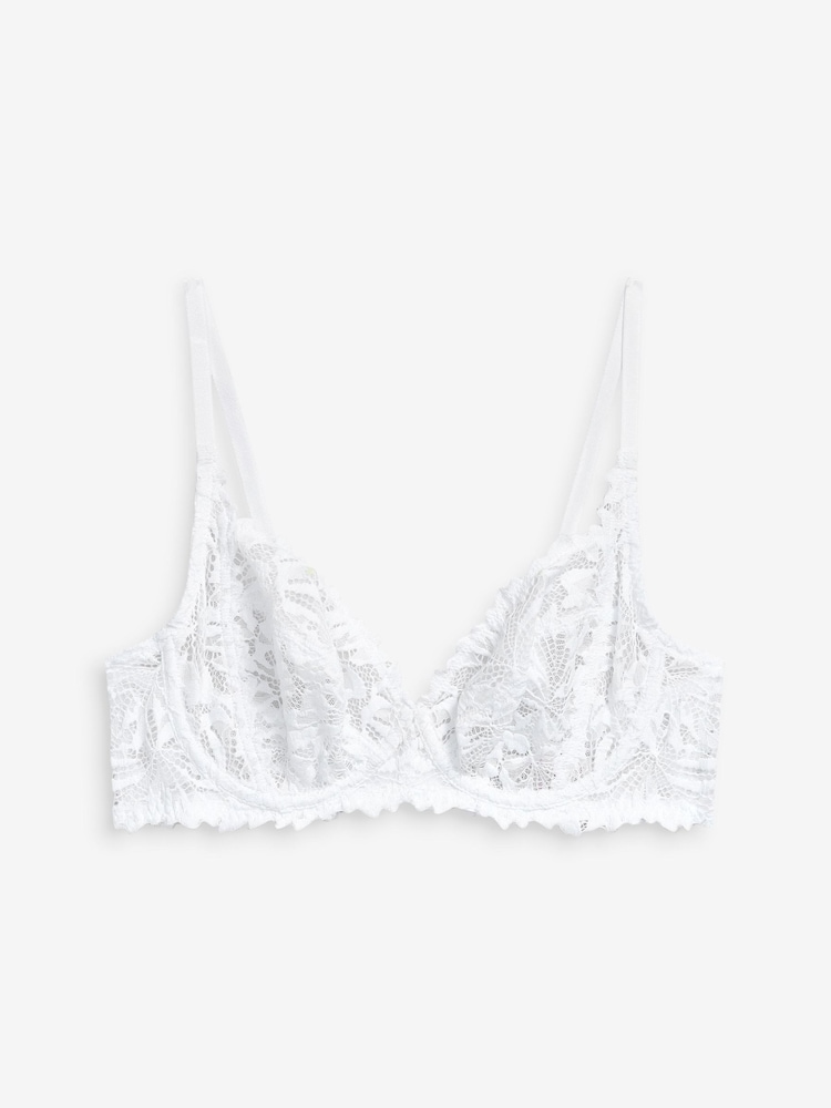 White Non Pad Full Cup A-E Lace Ultimate Comfort Bra - Image 5 of 5