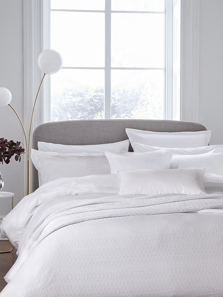 Bedeck Of Belfast White 300 Thread Count 100% Cotton Kham Oxford Pillowcase - Image 1 of 4