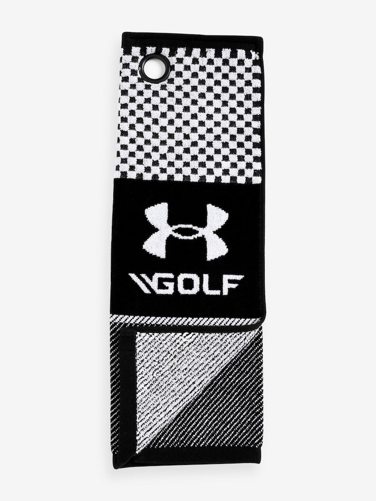 Under Armour Black/White 100% Cotton Golf Towel - Image 1 of 2