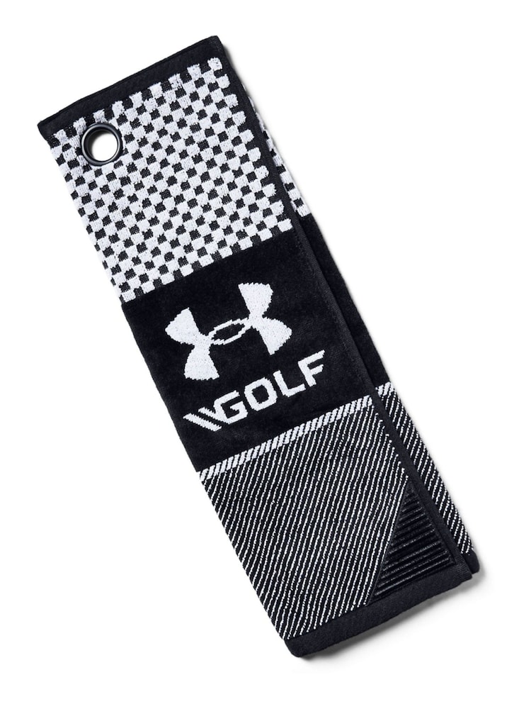 Under Armour Black/White 100% Cotton Golf Towel - Image 2 of 2