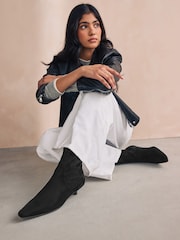 Black Forever Comfort® Chisel Toe Sock Boots - Image 2 of 8