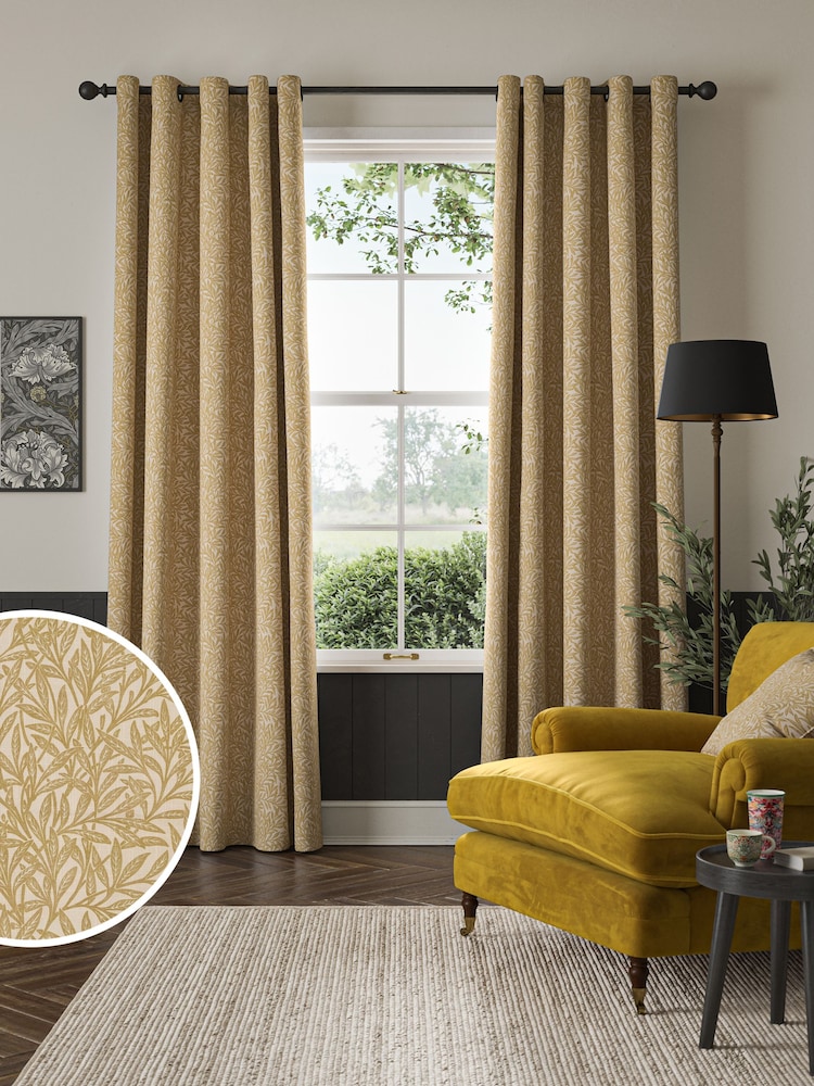 William Morris At Home Yellow Willow Made to Measure 100% Cotton Curtains - Image 1 of 9