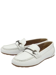 Ravel White Leather Driving Shoes Loafers - Image 2 of 4