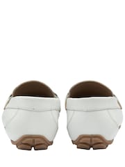 Ravel White Leather Driving Shoes Loafers - Image 3 of 4