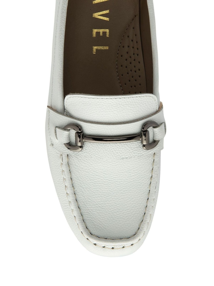 Ravel White Leather Driving Shoes Loafers - Image 4 of 4