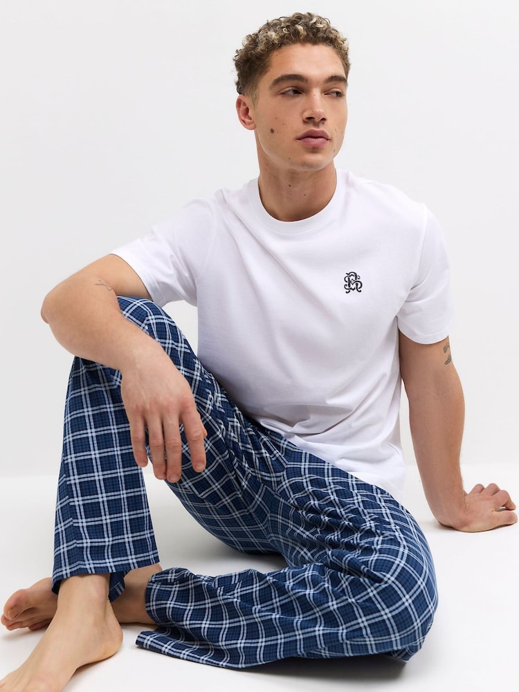 طقم بيجامة مربعات بكُم قصير من River Island - Image 1 of 5