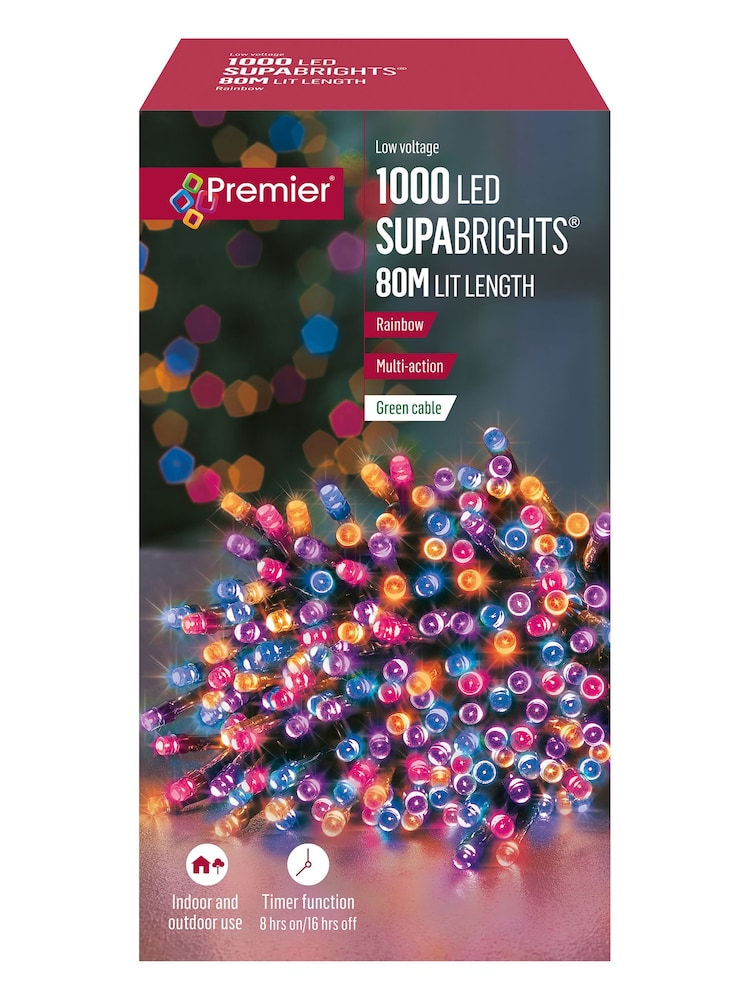 Premier Decorations Ltd Rainbow Supabright 1000 LED Rainbow Christmas Lights 80m - Image 2 of 4
