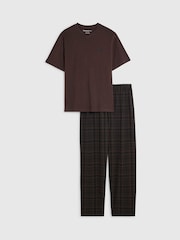 River Island Short Sleeve Checked Pyjamas Set - صورة 1 من 1