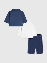 River Island Blue Bear Shacket Polo & Trousers 3 Pack Set - Image 3 of 5