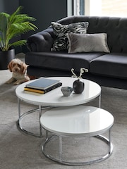 White Mode Gloss Round Coffee Table - Image 1 of 10