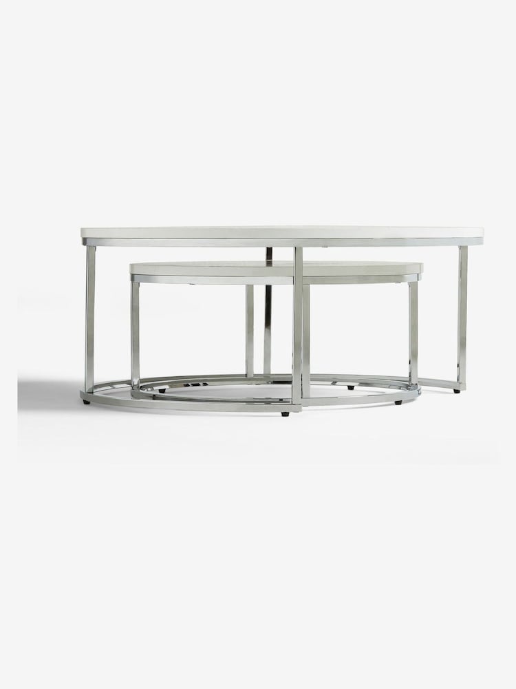 White Mode Gloss Round Coffee Table - Image 2 of 10