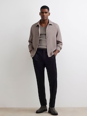 River Island Black Slim Fit Fine Texture Trousers - Image 1 of 4