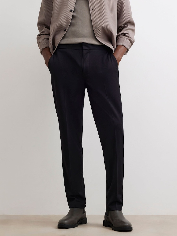 River Island Black Slim Fit Fine Texture Trousers - Image 2 of 4