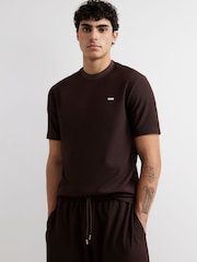 River Island Brown Slim Fit Ottoman T-Shirt - Image 2 of 3