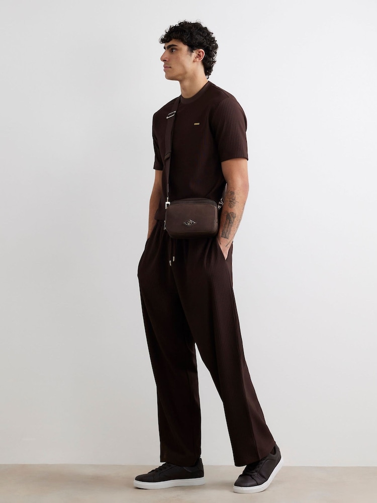 River Island Brown Slim Fit Ottoman T-Shirt - Image 3 of 3