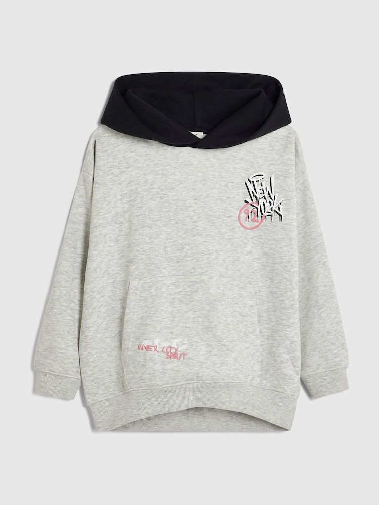 River Island Regular Fit Grafitti Hoodie - Image 1 de 4