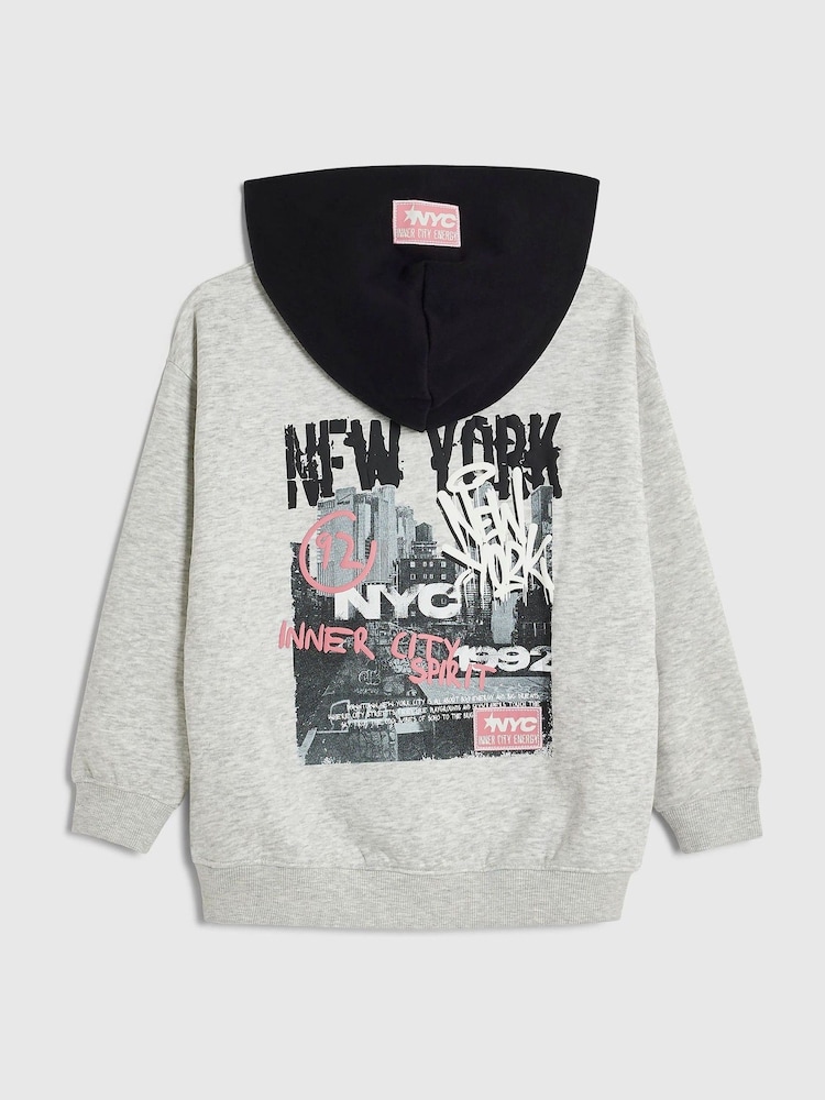 River Island Regular Fit Grafitti Hoodie - Image 2 de 4