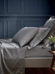 Bedeck of Belfast Grey Bob 600 Thread Count Egyptian Cotton Oxford Pillowcase - Image 1 of 2
