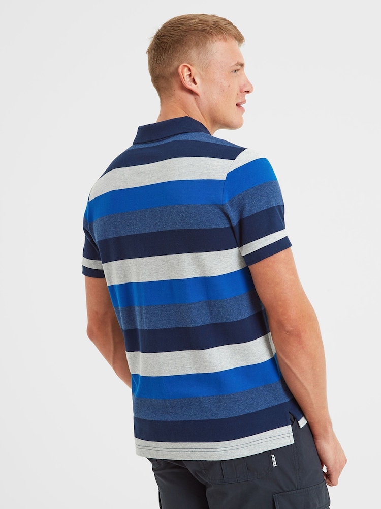 Tog 24 Blue/White Flaxby Deep Port Polo T-Shirt - Image 3 of 7 Tog 24 Blue/White Flaxby Deep Port Polo T-Shirt - Image 3 of 7