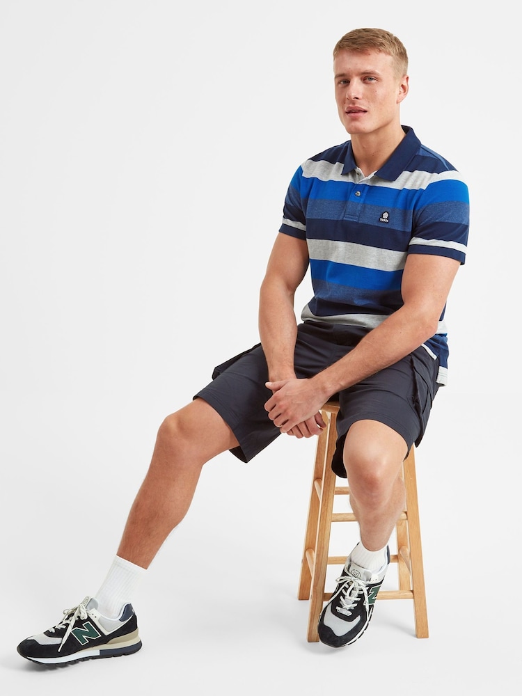 Tog 24 Blue/White Flaxby Deep Port Polo T-Shirt - Image 6 of 7 Tog 24 Blue/White Flaxby Deep Port Polo T-Shirt - Image 6 of 7