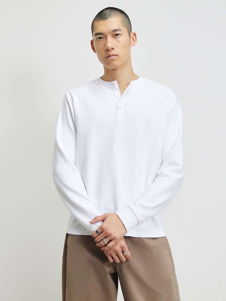 River Island Regular Fit Henley Longsleeve T-Shirt - Bilde 1 av 4