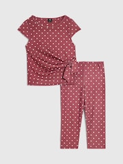 River Island Polka Dot Tie Side Top & Capri Trousers - Bilde 1 av 5