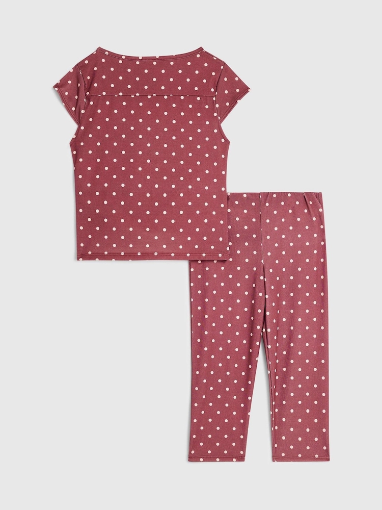 River Island Polka Dot Tie Side Top & Capri Trousers - Bilde 2 av 5